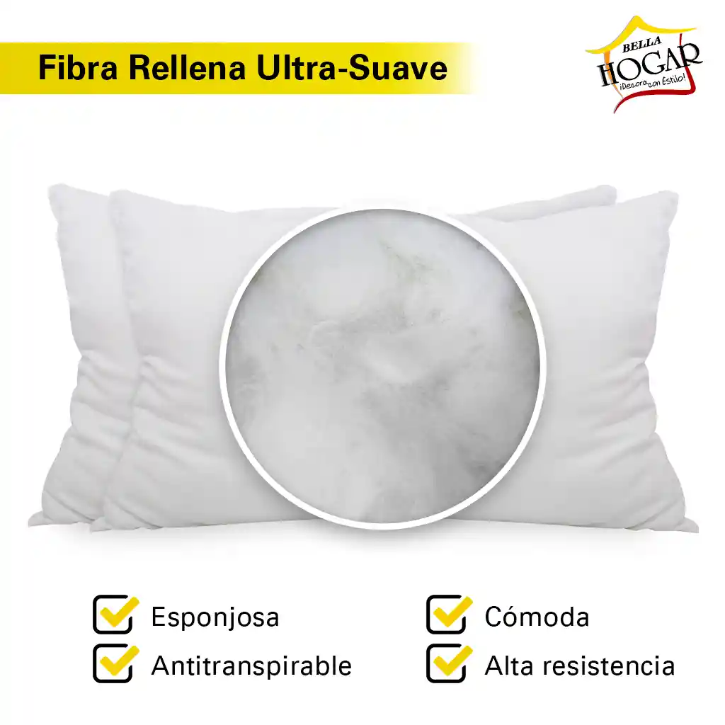 Almohada Kit X2 Ecomax 40 X 60 Cms Gris