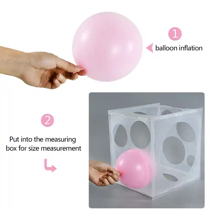 Cubo Medidor, Caja De Calibrador De Globos Plegable 9 Tamaños