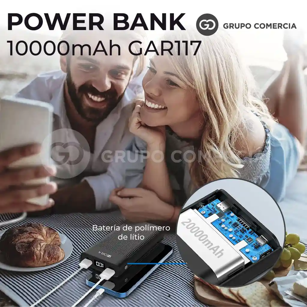 Power Bank 20.000 Mah Reales Original Digital 1hora Potente
