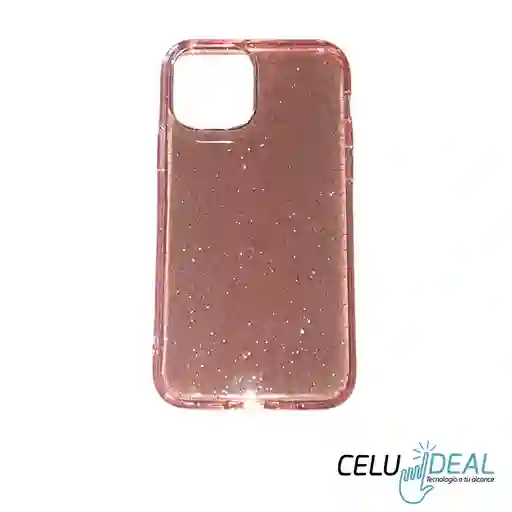 Estuche Transparente Escarchado Rosado Iphone 12/ 12 Pro