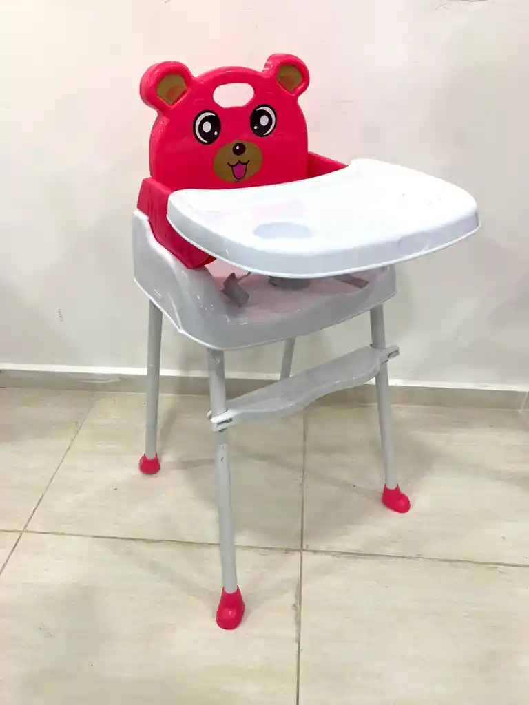 Silla De Comer De Bebe Osito 4 En-1 Rosado.