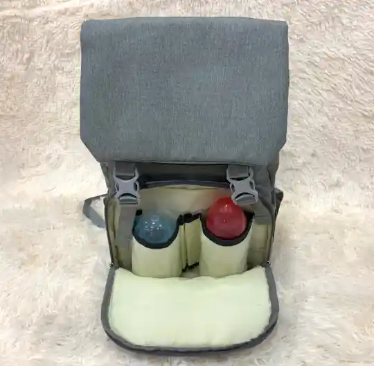 Bolso Pañalera Para Bebé Tipo Morral Cambiador Y Usb Rw-1 Negro