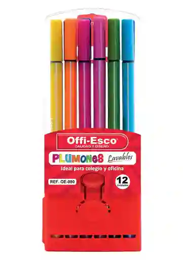 Estuche Plumones Lavables Offi-esco X 12 Unidades