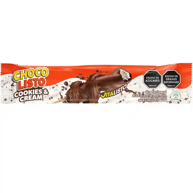 Chocolisto Paleta Helada Sabor a Cookies & Cream