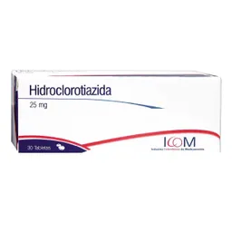 Hidroclorotiazida 25 Mg 30 Tabletas Icom