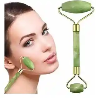 Rodillo Facial Piedra De Jade Doble Masajeador Facial Anti Edad