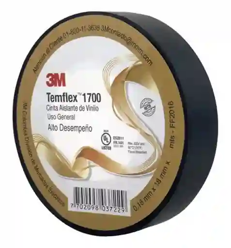 cinta aislante 3M temflex 18mmx10m negra x und