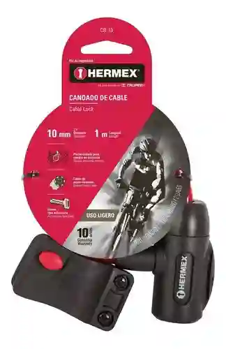 Candado Bicicleta Combinacion Hermes Fino 10x1000mm