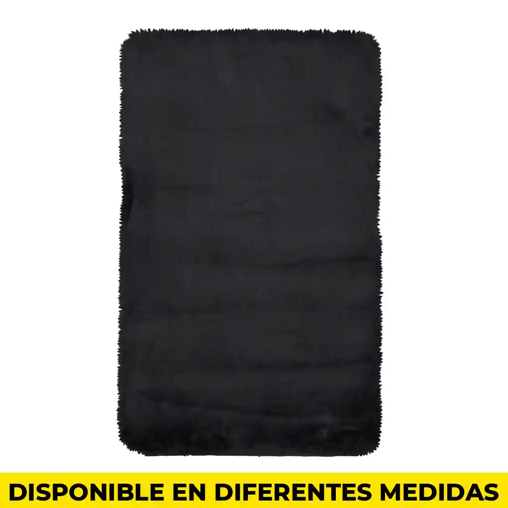 Tapete Piel De Conejo Negro, Medida 120 X 170 Cms.