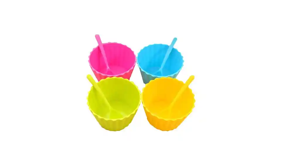 Tazones X4 En Colores Para Helado Frutas