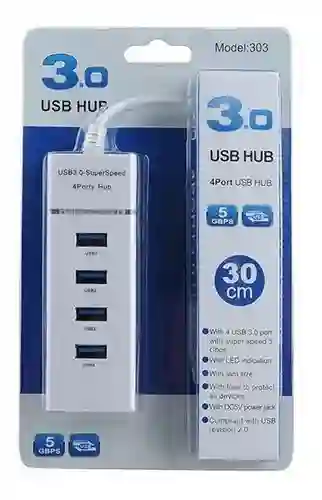 Hub Usb 3.0 4 Puertos De 5 Gbps Cable 30