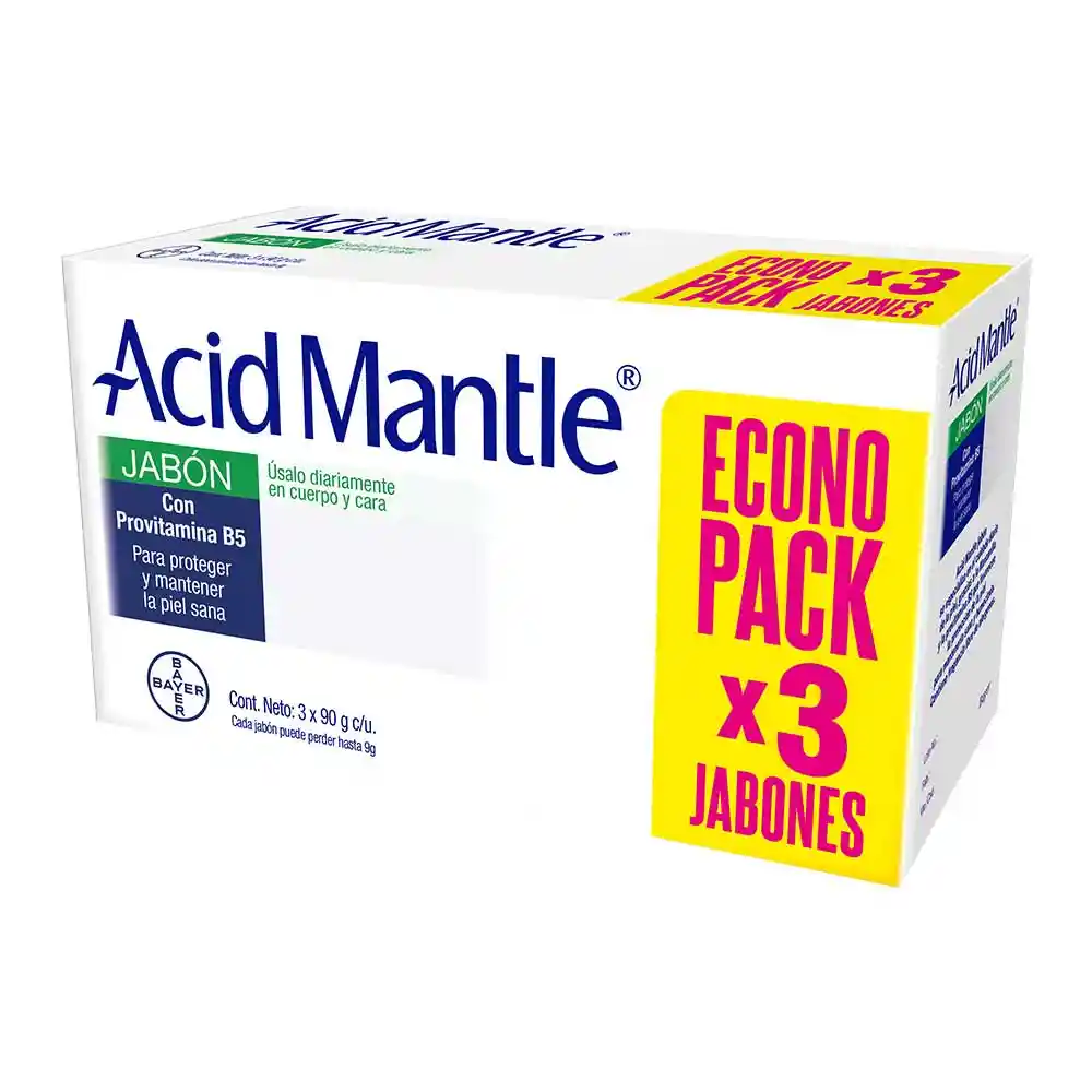 Acid Mantle | Con Provitamina B5 | Tripack 3 X 90grs | Jabon | Bayer