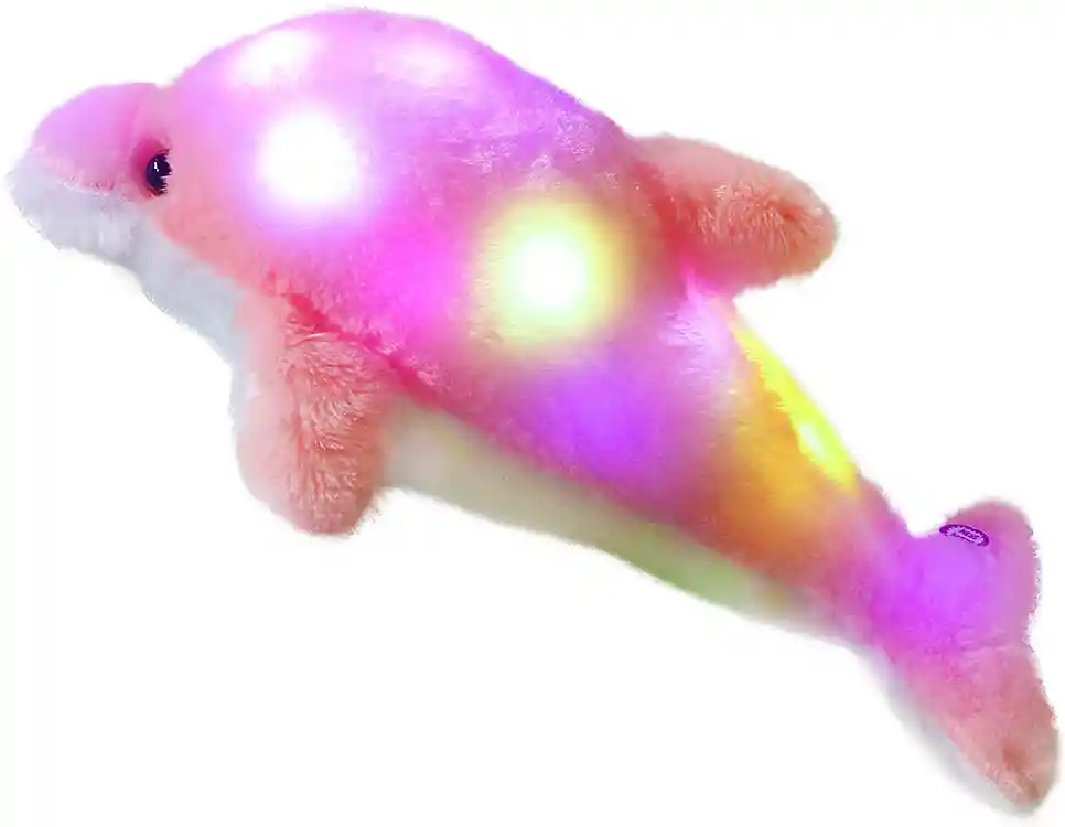 Almohada De Peluche Con Luz Led, Diseño De Delfin Luminoso Rosa