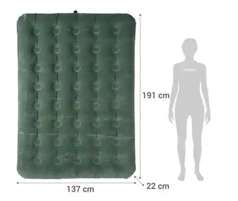 Colchón Colchon Klimber Inflable + Almohadas + Inflador 1.91m X 1.37m X 22cm Colchoneta Inflable , Almohadilla Inflable.