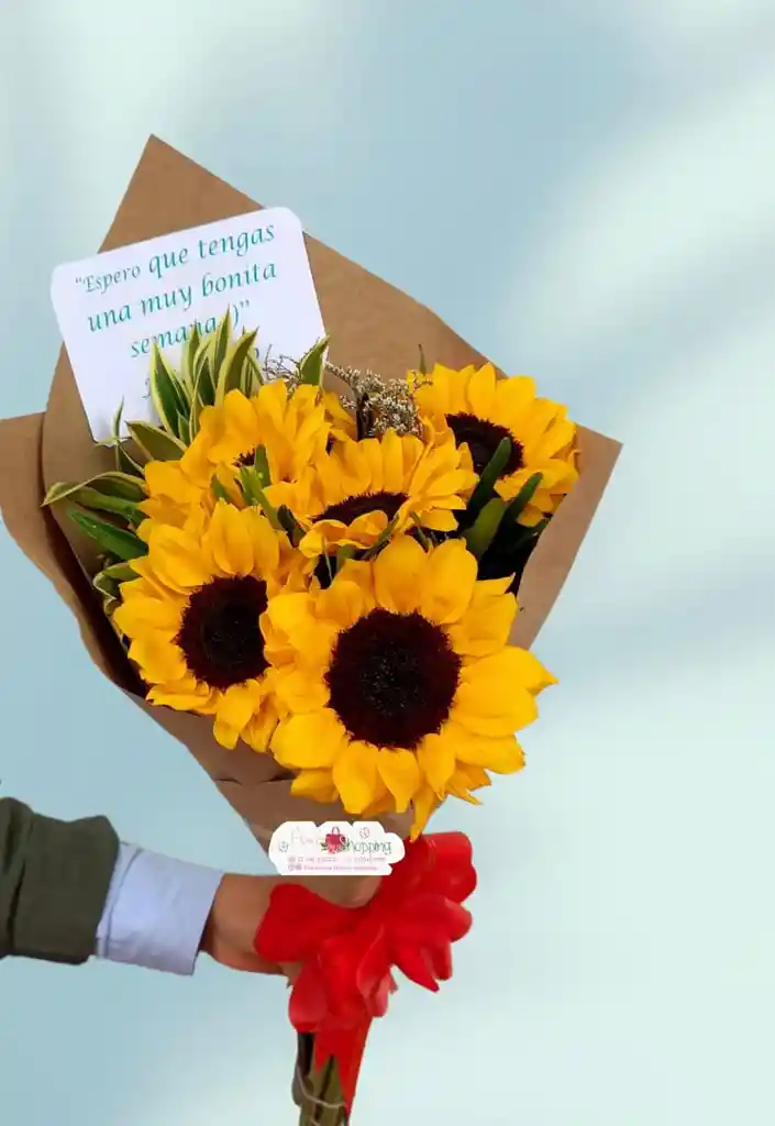 Bouquets Girasoles Brillo Dorado