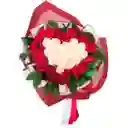 Romantico Ramillete Elaborado En Rosas Rojas Y Blancas / Ramillete San Valentín