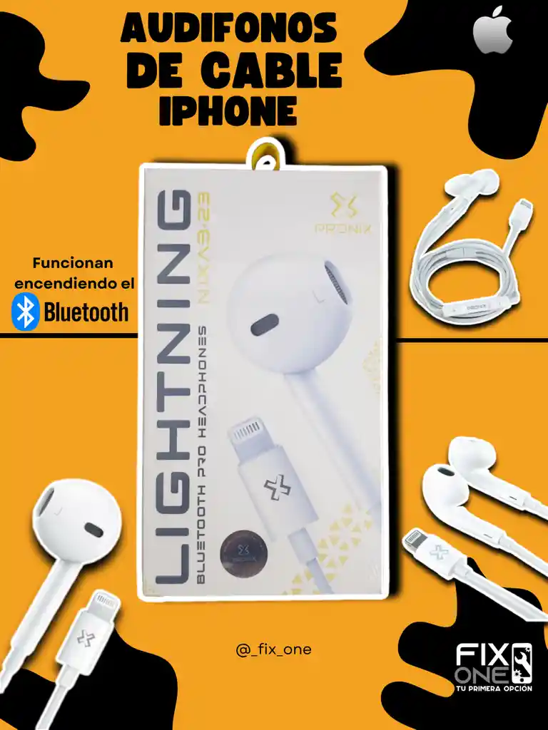 audifonos iPhone pronix lightning bluetooth pro nixab 23