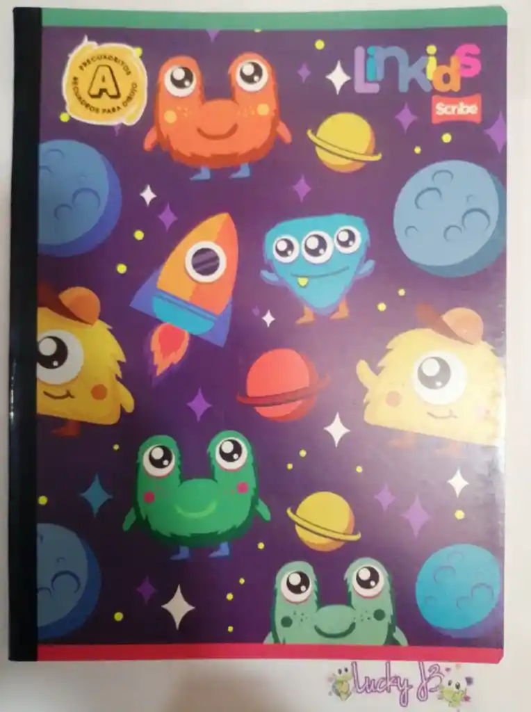 Cuaderno Cocido Niña - Precuadritos A - Klipp Con Stickers - 100 H