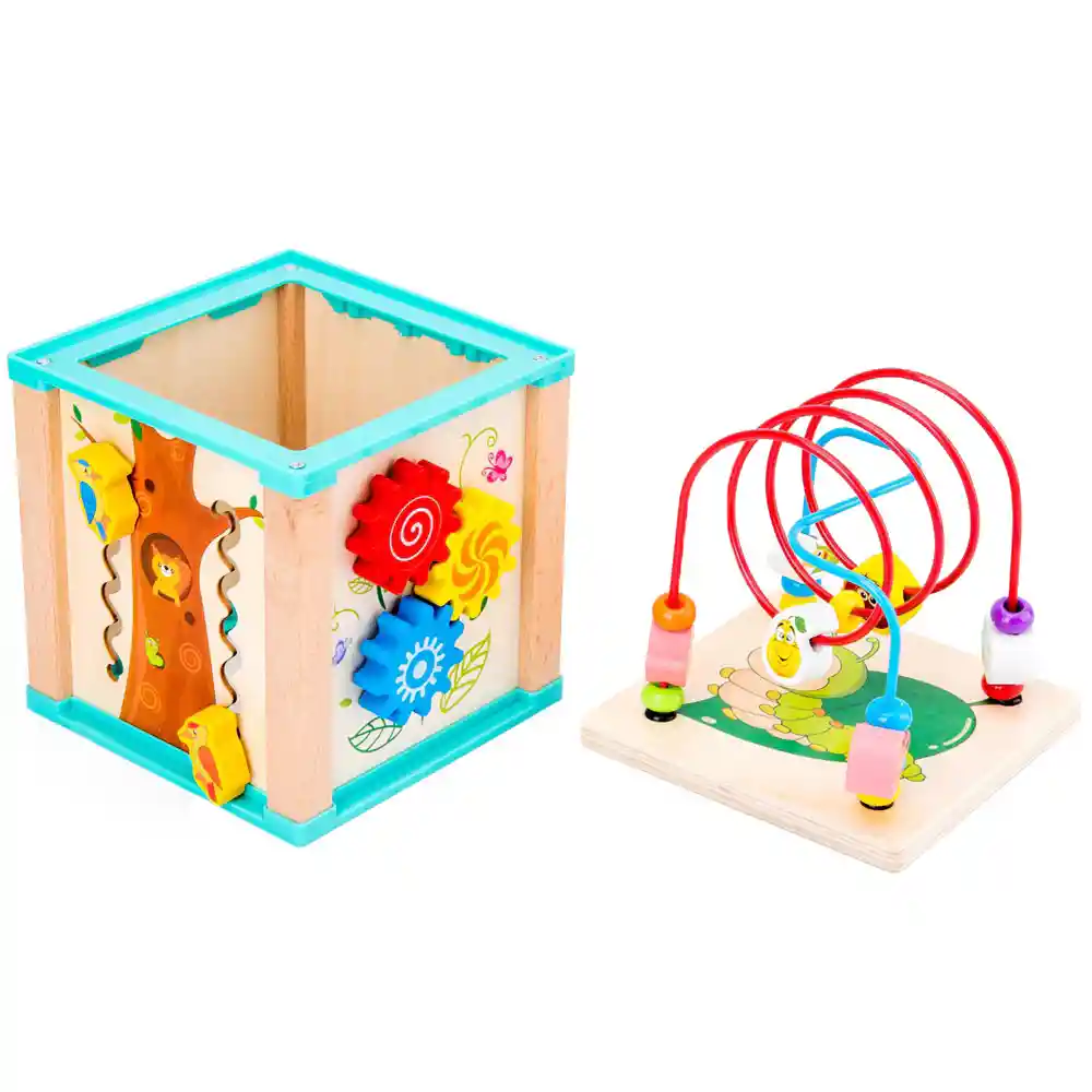 Juguete Cubo De Madera Puzzle Laberinto Juego Didáctico