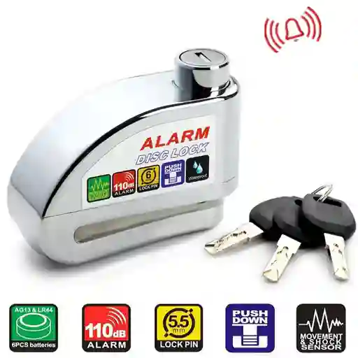 Candado Freno De Disco Con Alarma Premium