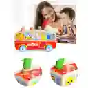Bus De Madera Para Arrastrar Y Martillar , Juguetes Educativo Para Niños