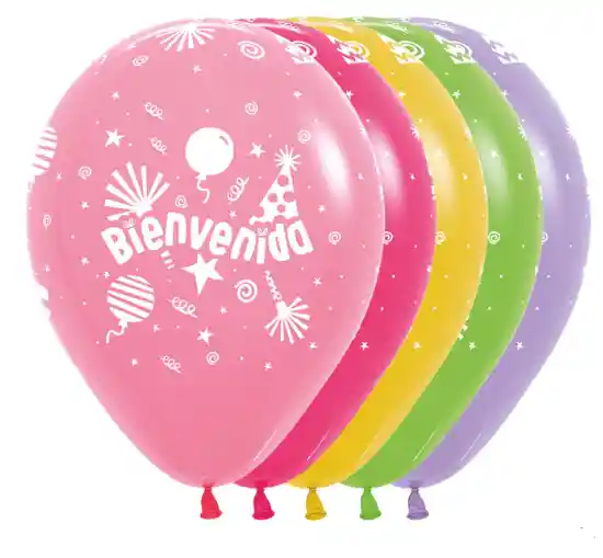 Globos Bombas R-12 Fiesta Latex Inf Bienvenida Surt X 12unds Sempertex