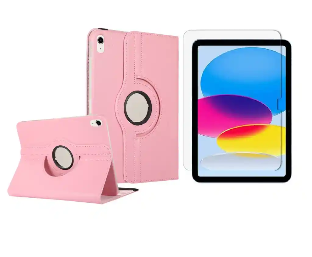 Funda Estuche 360 Para Ipad 10 Generacion 10.9 Oro Rosa + Vidrio