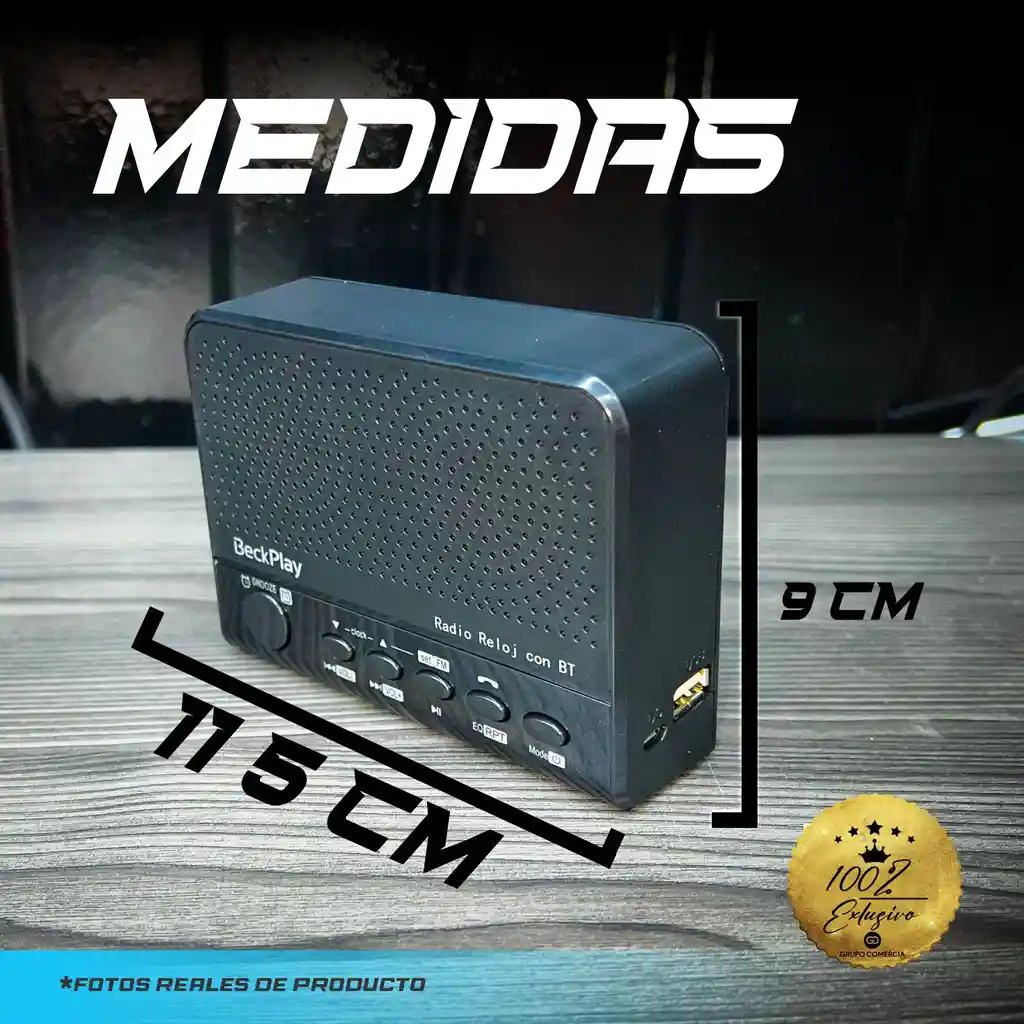 Radio Reloj Fm Despertador Bluetooth Usb Recargable Original