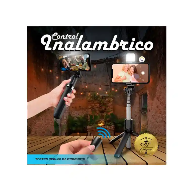 Monopod Bastón Con Trípode Y Flash Selfie Funcional