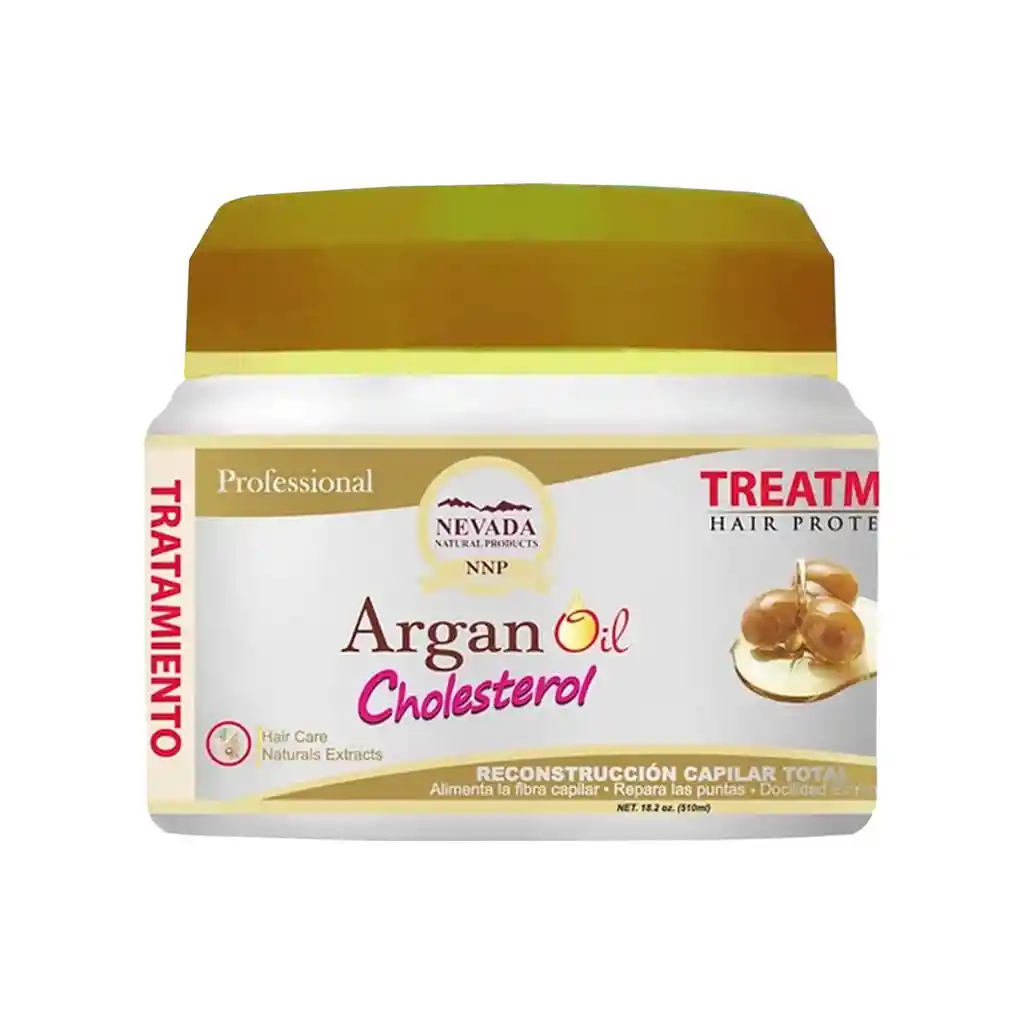 Nevada Tratamiento Aceite De Argan Cholesterol 510ml Reconstruccion Capilar Total