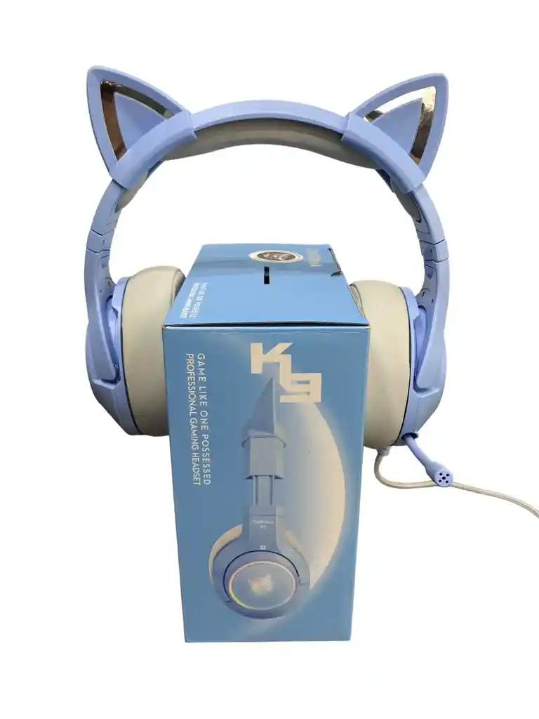 Diadema Gamer K9 Azul Orejas De Gato Onikuma