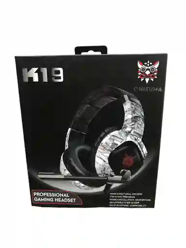 Diadema Gamer K19 Camuflaje Blanco Onikuma