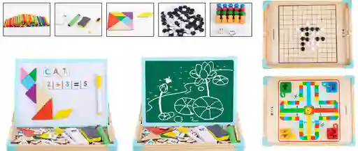Didactico Caja Multifuncional Con Tableros De Juegos