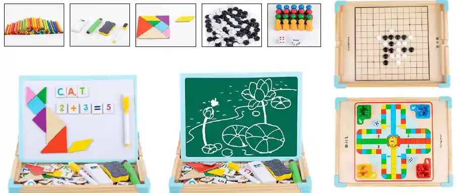 Didactico Caja Multifuncional Con Tableros De Juegos