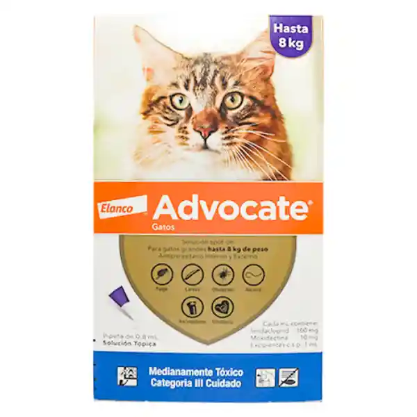 Advocate Gatos Hasta 8kg X3 Pipetas