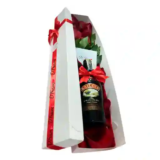 Caja De Rosas Con Baileys