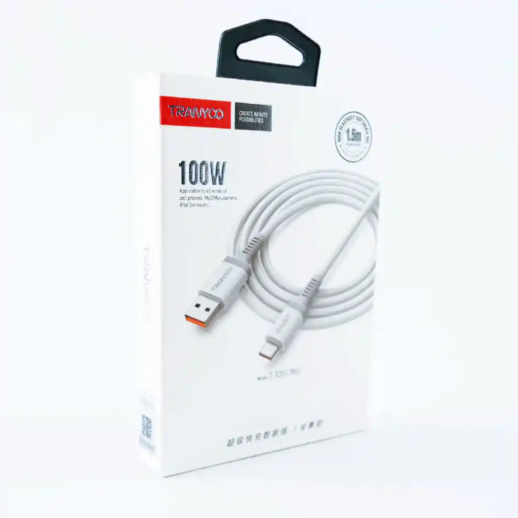 Cable Usb A Tipo C De Carga Ultra Rapida 1.5 M 100w Potente