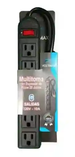 Regleta Supresor Picos 6 Salidas 3 Metros 10a 125v Voltimax