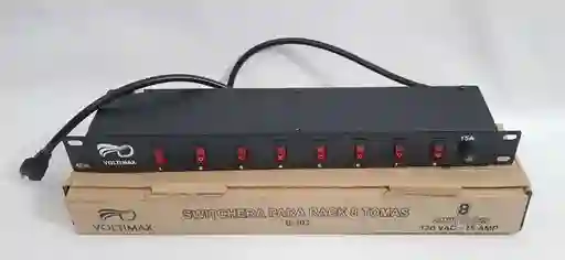 Cortapico Rack 8 Tomas 8 Swiches 120va 15a Por Toma Voltimax