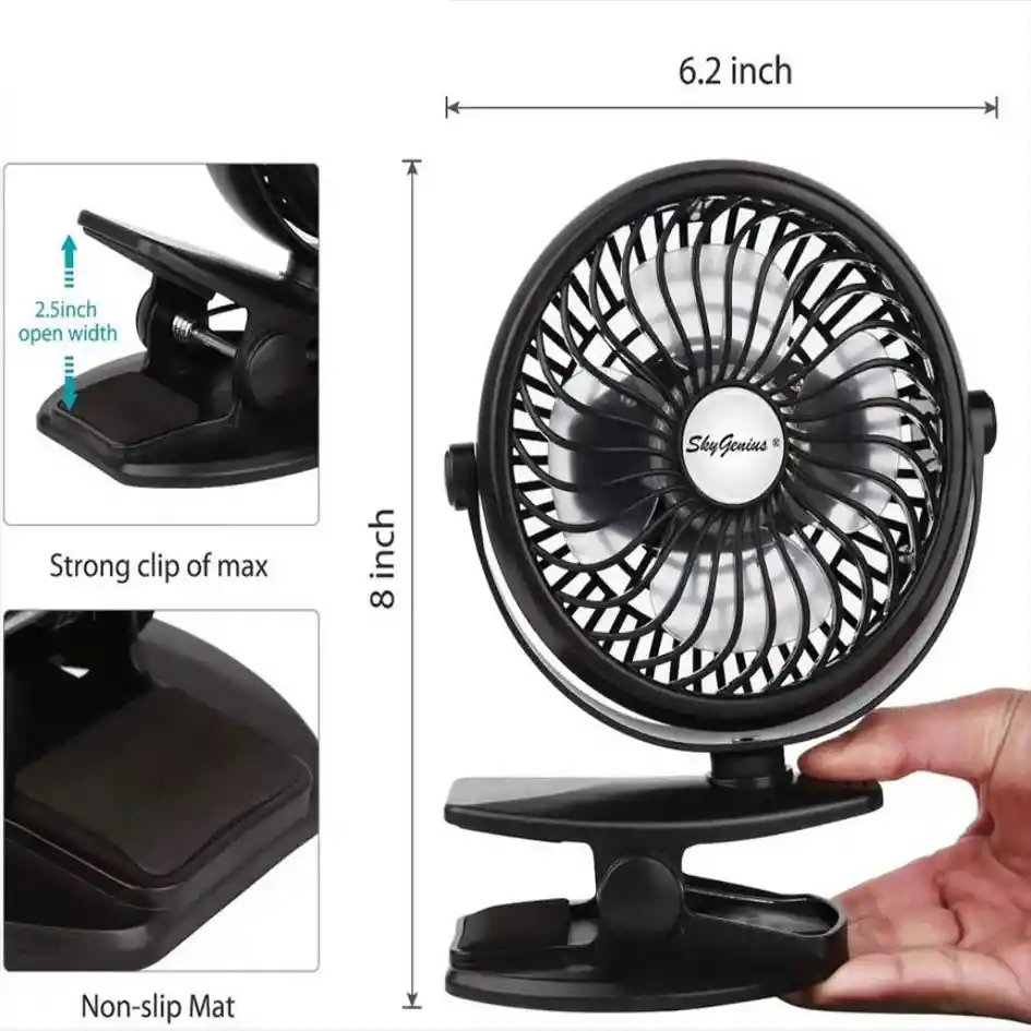 Mini Ventilador Abanico De Pinza Recargable Usb Portatil