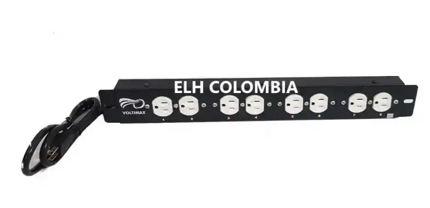 Voltimax Multitomas Regleta Protector Picos Rack 125v 8 Toma