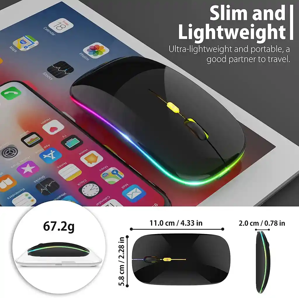 Mouse Inalámbrico Bluetooth Silencioso Recargable Multi