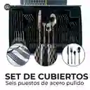 Juego De Cubiertos Set De 24 Piezas Acero Inoxidable Negro