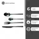 Juego De Cubiertos Set De 24 Piezas Acero Inoxidable Negro