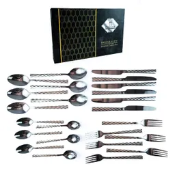 Juego De Cubiertos Set De 24 Piezas Acero Inoxidable Negro