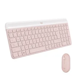 Combo Inalámbrico Slim: Teclado Y Mouse Logitech Mk470, Rosa