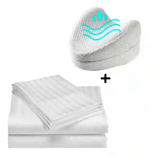 Juego Sabanas Doble Blanco Mas Almohada Piernas Ortopedica