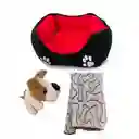 Cama Doble Faz Mediana+ Juguete Peluche+ Cobija Para Mascota