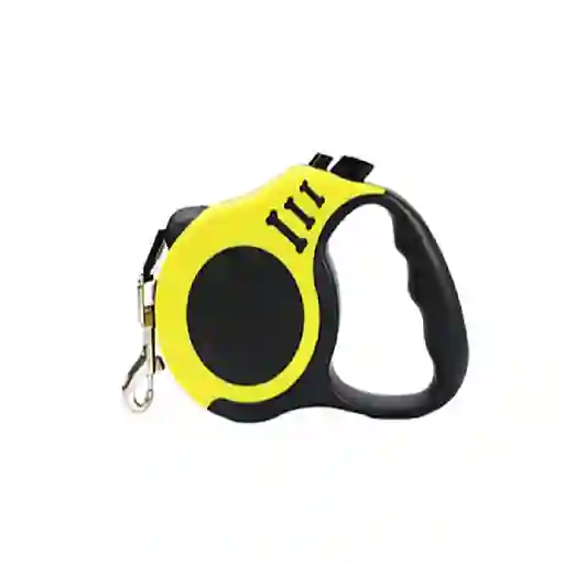 Correa Lazo Retractil De 5 Mts Color Amarillo Para Mascotas