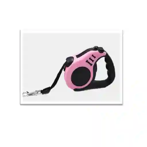 Correa Lazo Retractil De 5 Mts Color Rosado Para Mascotas